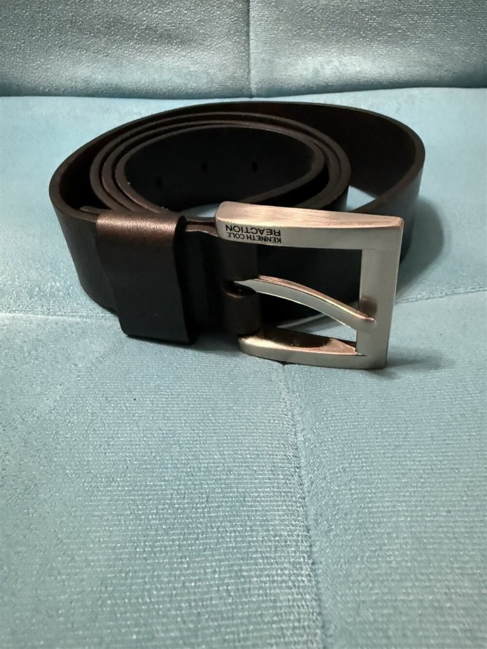 Kenneth Cole Reaction Wide Brown Full Grain Leather Belt Mens 42